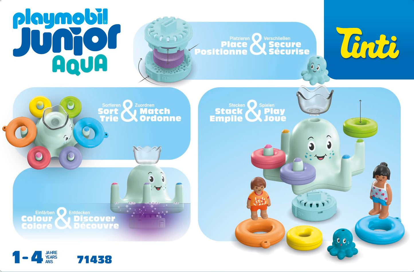 PLAYMOBIL Junior Aqua 71687 Bath Island with Water Slide Sustainable Toy for Children from 1 Year