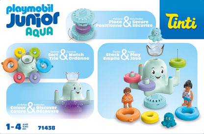 PLAYMOBIL Junior Aqua 71687 Bath Island with Water Slide Sustainable Toy for Children from 1 Year