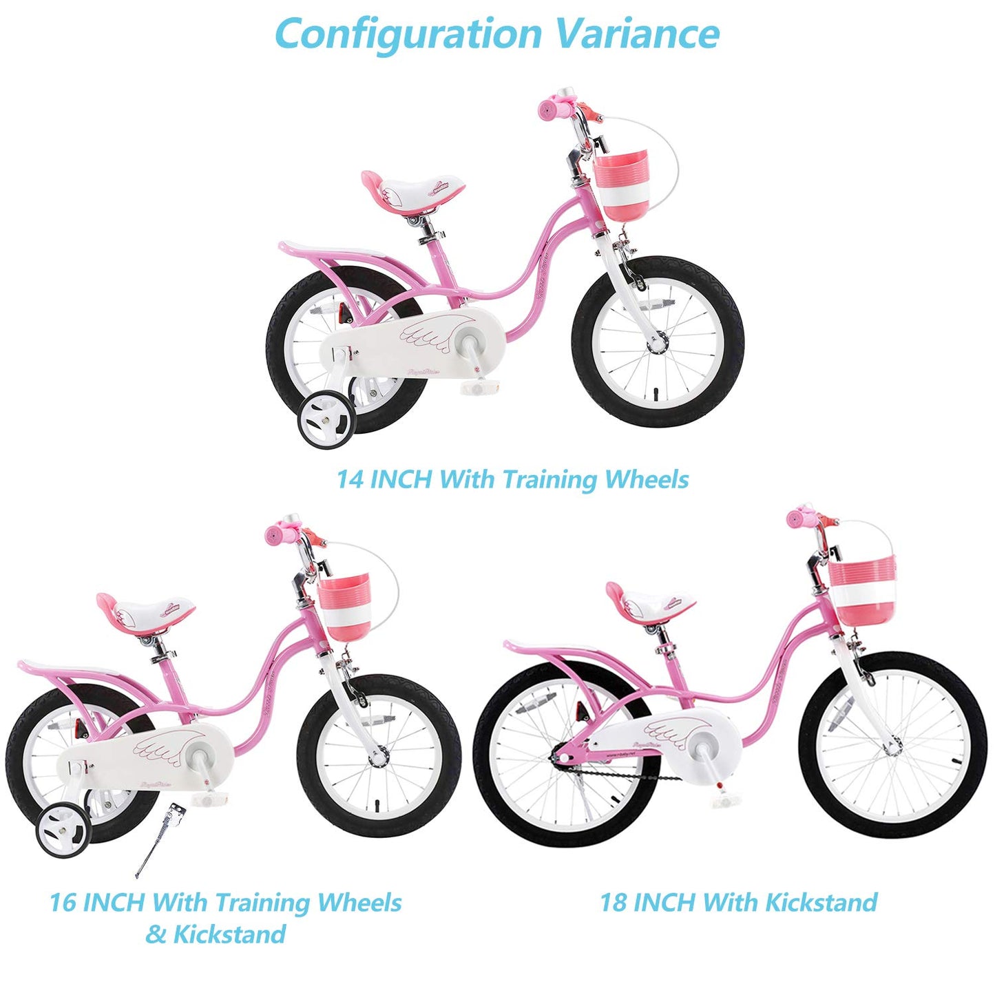Royal Baby Little Swan Kinderfahrrad Mädchen Fahrrad Stützräder 12 14 16 18 Zoll ab 3-10 Jahre Rosa Kinder Fahrrad - Meloni2