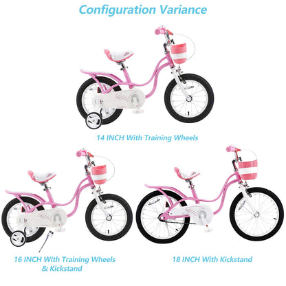 Royal Baby Little Swan Kinderfahrrad Mädchen Fahrrad Stützräder 12 14 16 18 Zoll ab 3-10 Jahre Rosa Kinder Fahrrad - Meloni2