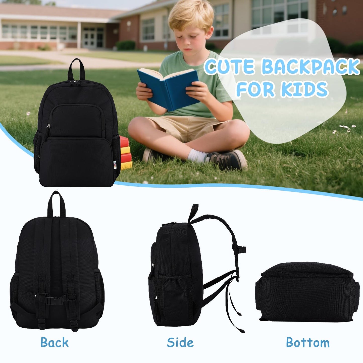 Kinderrucksack für Mädchen 5–8 Jahre, 12L Leichter & Wasserabweisender mit Brustgurt, Perfekt für Vorschule & Grundschule，Regenbogen