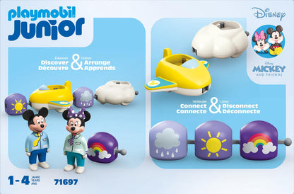 PLAYMOBIL JUNIOR | Disney | Micky Maus & Minnie Maus | Wolkenflug | nachhaltiges Spielzeug für Kinder ab 1 Jahr | 71697