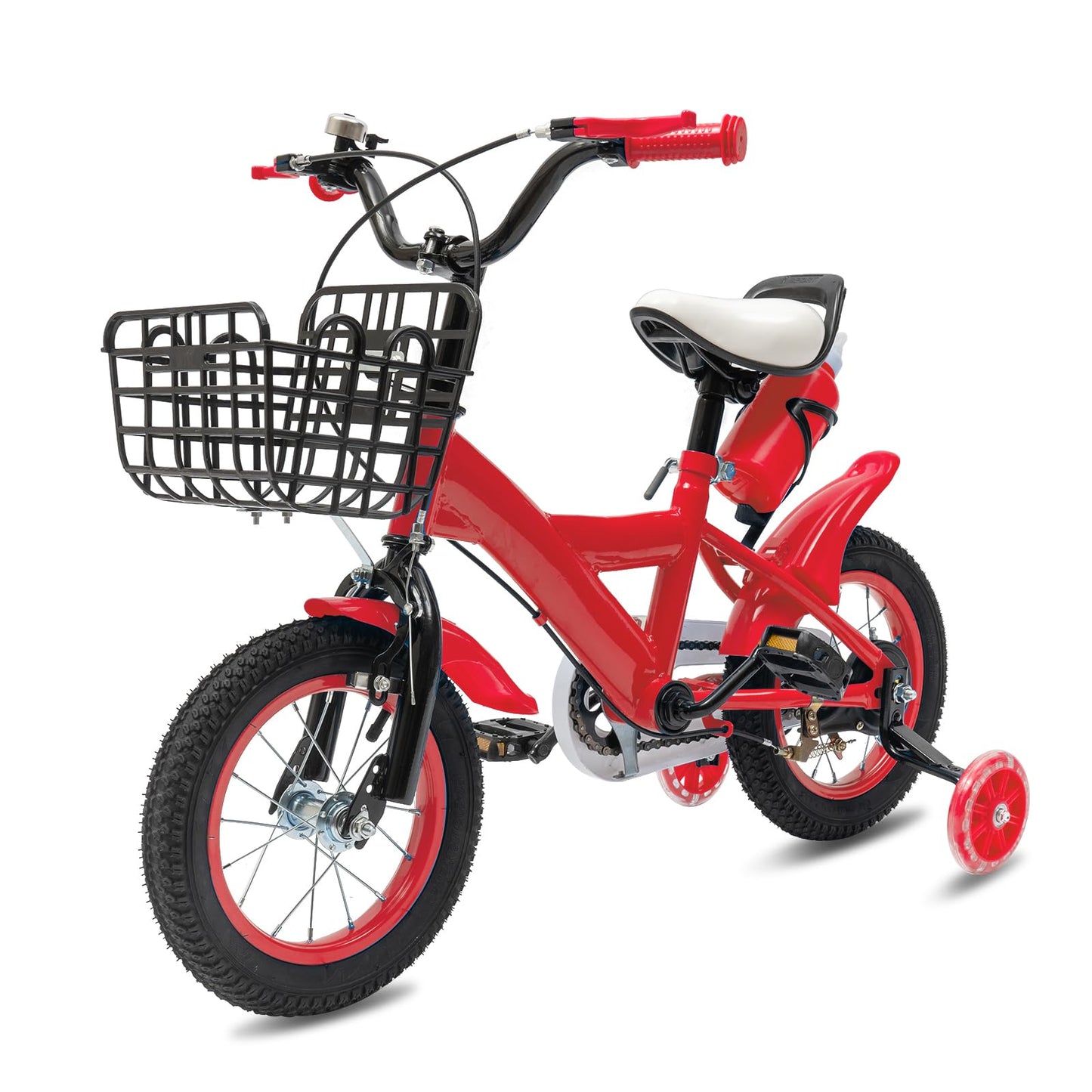 Charocean 12 Zoll Kinderfahrrad für ab 2-5 Jahre Jungen & Mädchen, Upgraded Kinder Fahrrad mit Stützrädern, Fahrrad für Kinder, HöHenverstellbar Kinderfahrräder für Schulung Outdoor Reiten - Meloni2