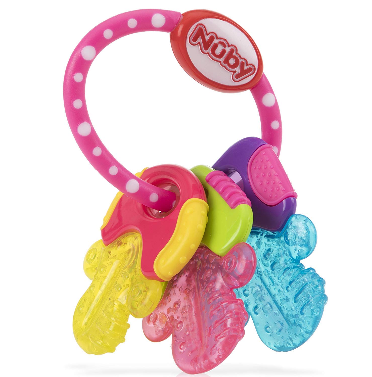 Nûby Beißring für Babys fördert Sehsinn & Motorik, Greifling mit ICE-Gel erreicht auch die Backenzähne, ab 3+ Monate 600 Blau 1 Stück (1er Pack) - Meloni2