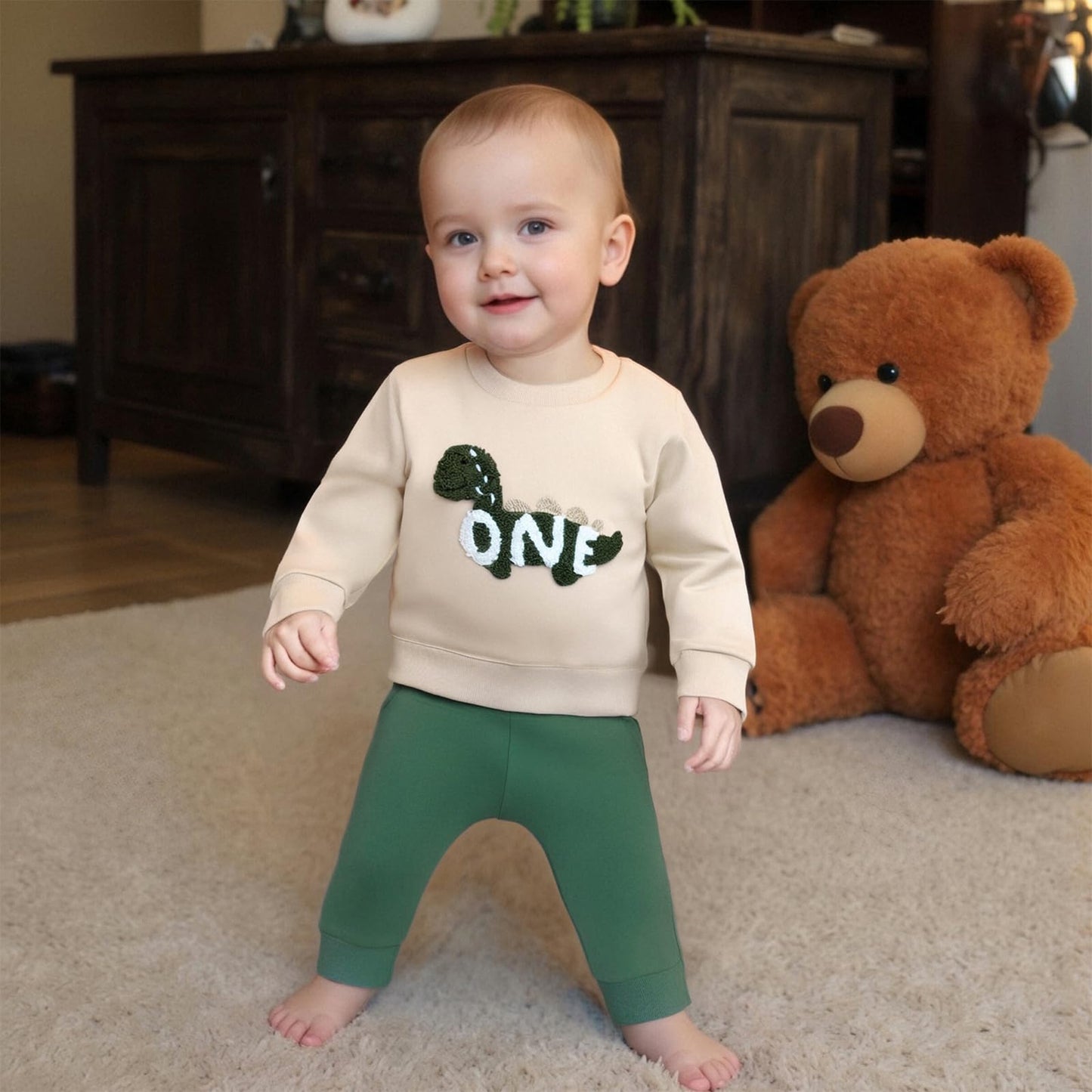 1. Jahr Geburtstag Outfit Baby Junge Kleidung Set Langarm Sweatshirt und Hose Kleidung Sets für Jungen