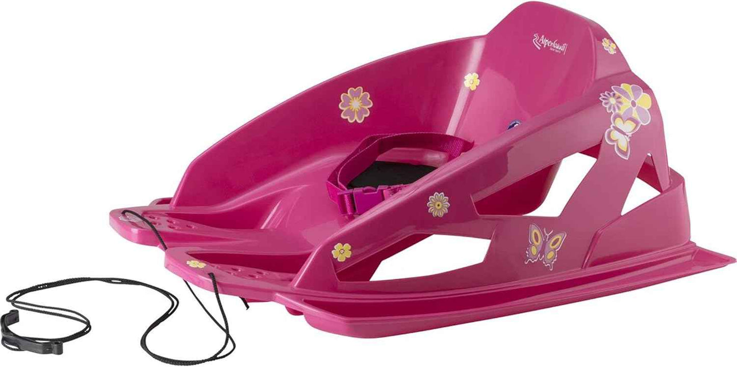 AlpenGaudi Kinder Rodel Schlitten, Rosa, Einheitsgröße EU