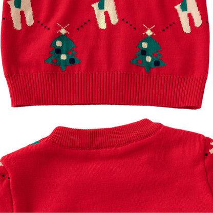 Fandecie Children's Christmas Jumper Cotton Crew Neck Christmas Elk Santa Sweater Girls Boys Sweatshirt Jumper 2-7 Years