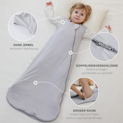 Mosebears Winter Sleeping Bag Baby 2.5 Tog, Bamboo Fibre Baby Sleeping Bag, Extremely Soft and Warm L (18-36 Months)