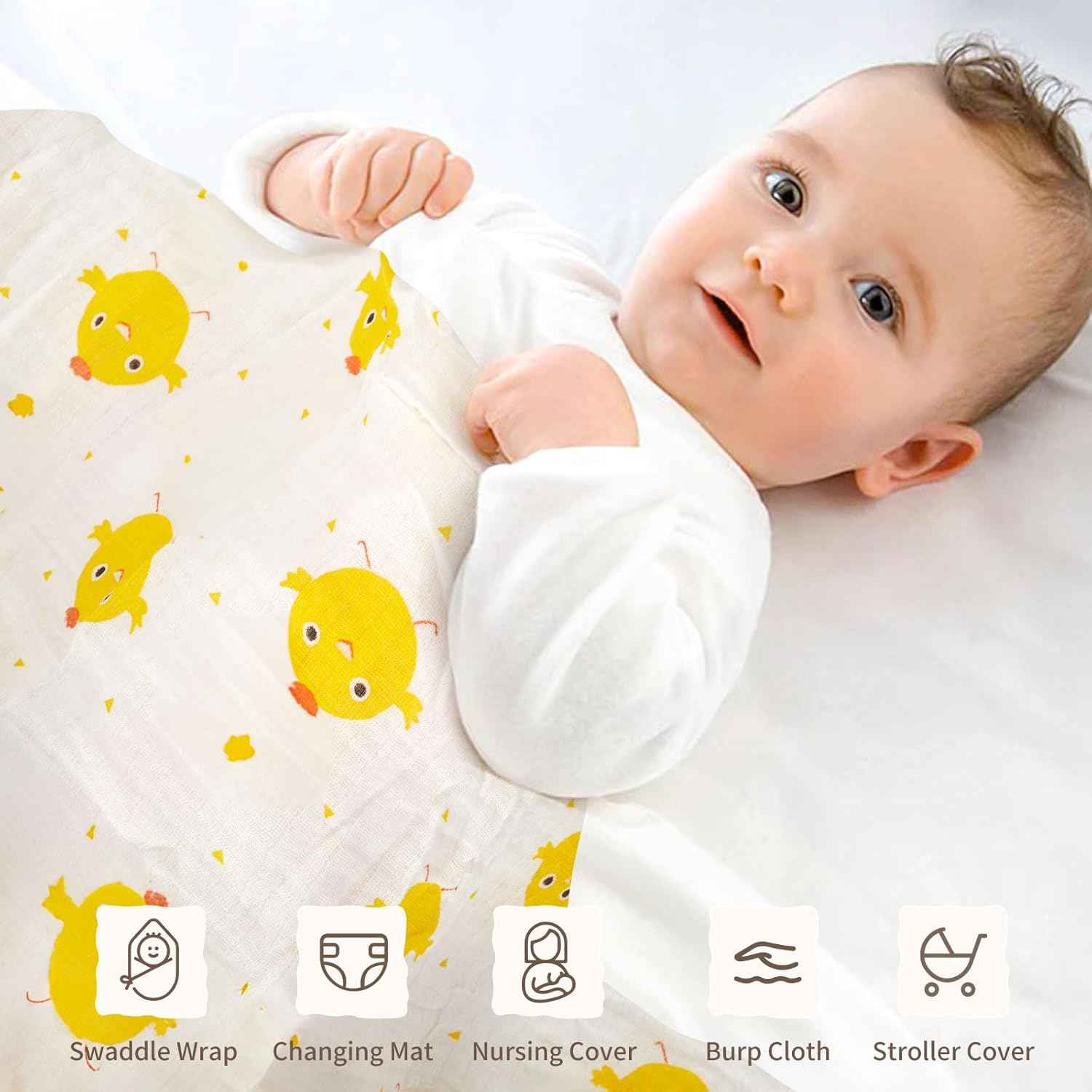 vamei Baby Gift Boys, Newborn Gift Baby Gifts for Birth Boy Girl with Baby Romper Bath Towels Bib Socks Rattle Memory Box Greeting Cards Baby Shower Party