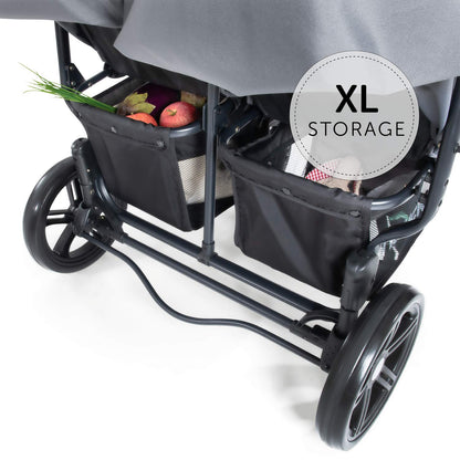 Hauck Roadster Duo SLX Sibling/Twin Pushchair for Babies and Toddlers - Side by Side - Can be used from Birth (with Carry Case) - Slim and Quick Folding