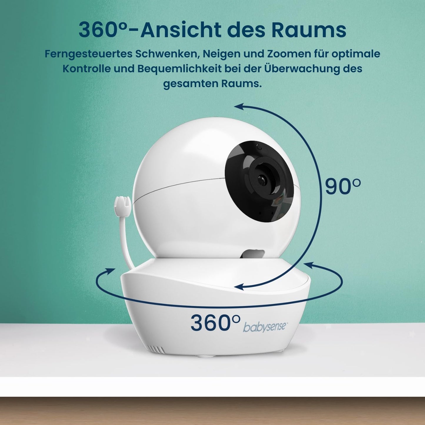 Babysense True Sleep HD Video-Babyphone mit Nachtlichtkamera & Bewegungsmonitor für Babys mit Echtzeit-Warnungen, kontaktlos, 2-in-1, Nur für den Heimgebrauch