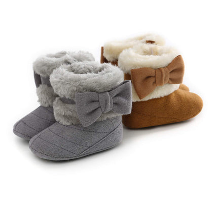 Baby Winter Warm Snow Boots Newborn Baby Girls Boys Soft Sole Buttons Fleece Boots Infant Toddler First Walker Shoes