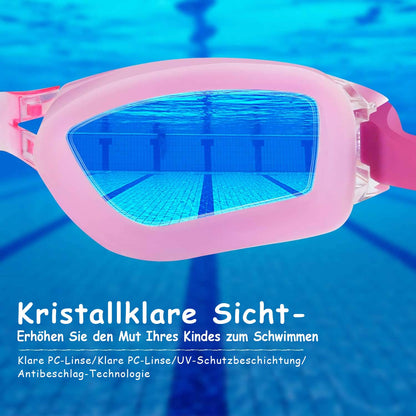 COOLOO Schwimmbrille Kinder, 2 Stück Schwimmbrille für Kinder Kind Jungen Mädchen Junior 3-15 Jahre,Anti-Fog,Kein Auslaufen