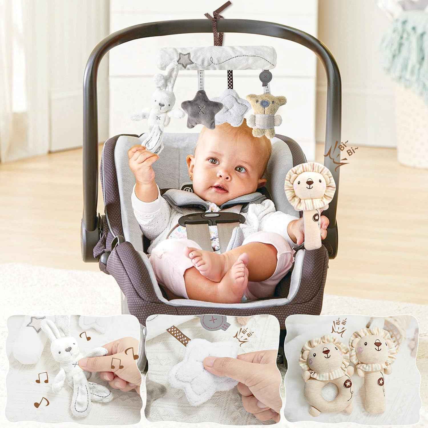 vamei Baby Gift Boys, Newborn Gift Baby Gifts for Birth Boy Girl with Baby Romper Bath Towels Bib Socks Rattle Memory Box Greeting Cards Baby Shower Party