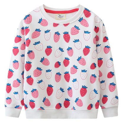 CM-Kid Sweatshirt Mädchen Langarm Pullover Kinder Shirts Baumwolle Warm Tops 1-7 Jahre Gr.92-122