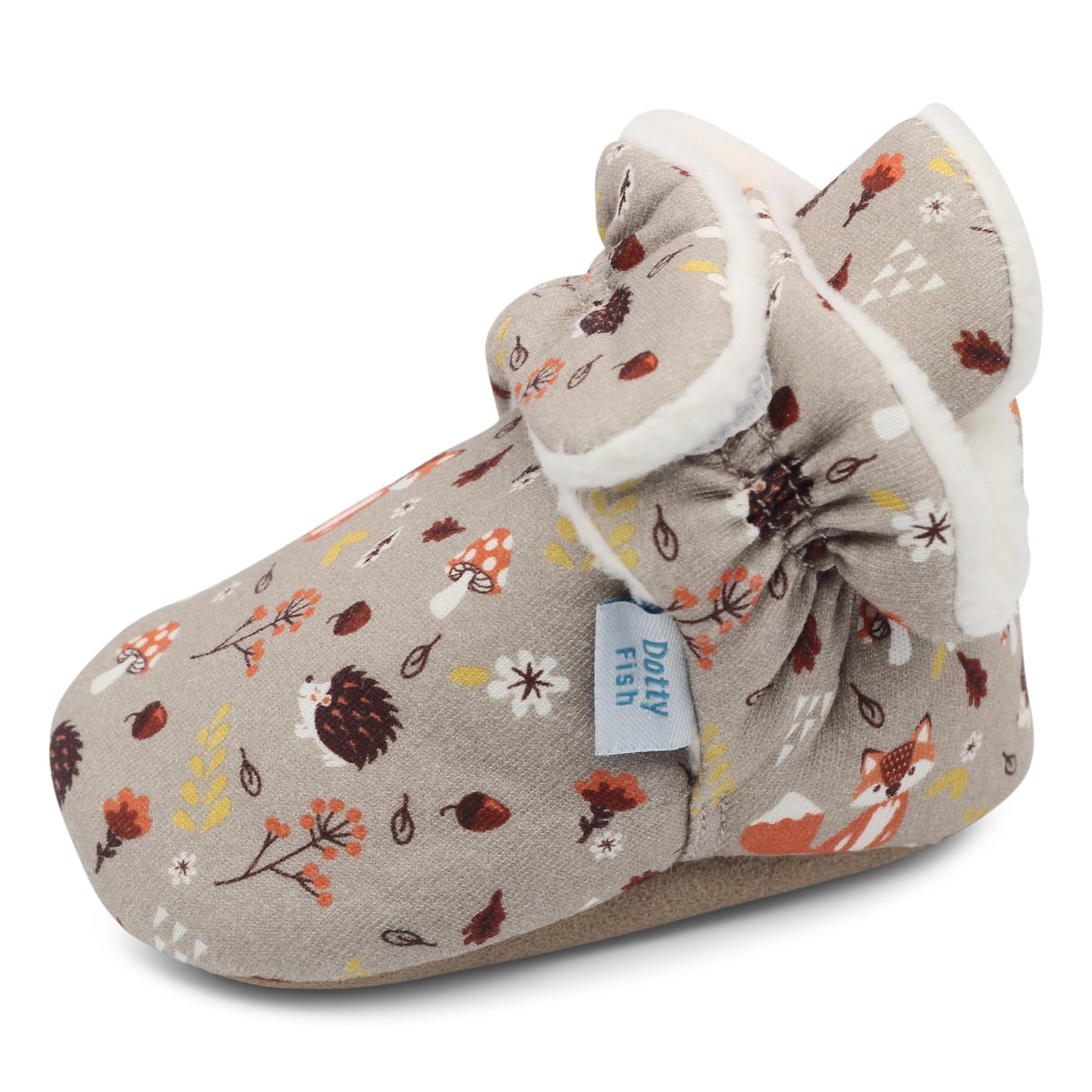 Dotty Fish Baby Winter Boots - Warm Non-Slip Cotton Crawling Shoes with Suede Sole - 0-24 Months
