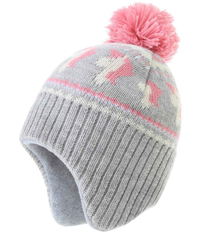 Winter Hat Girls Kids Beanie Earflap Pompom Baby Knitted Hat Girls
