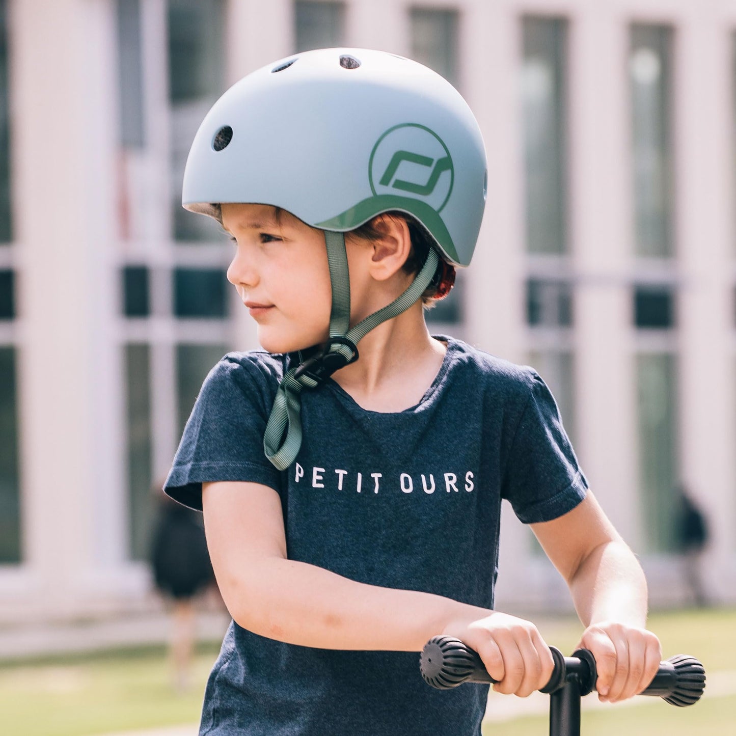 Scoot and Ride Baby Helmet with Adjustable Straps - Matte Finish - Small and Medium - Includes LED Safety Light and Soft Fleece Padding for Extra Protection