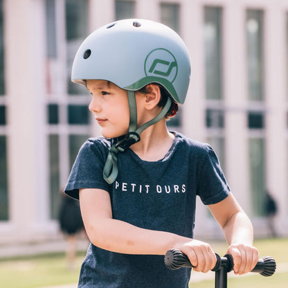 Scoot and Ride Baby Helmet with Adjustable Straps - Matte Finish - Small and Medium - Includes LED Safety Light and Soft Fleece Padding for Extra Protection