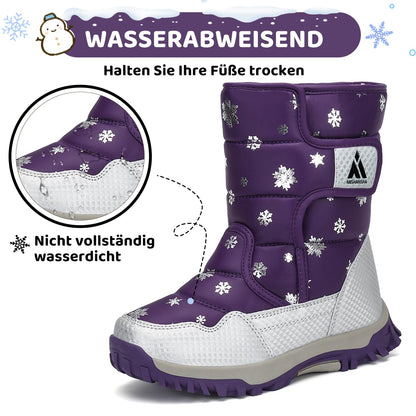 Mishansha Girls' Winter Boots, Children's Winter Shoes, Warm Snow Boots, Lined Winter Boots
