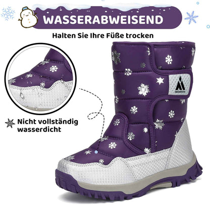 Mishansha Girls' Winter Boots, Children's Winter Shoes, Warm Snow Boots, Lined Winter Boots