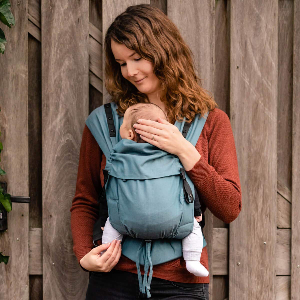 Hoppediz Babytrage Primeo, für Neugeborene ab Geburt, Bauchtrage, Rückentrage, 100% Bio-Baumwolle, Djerba