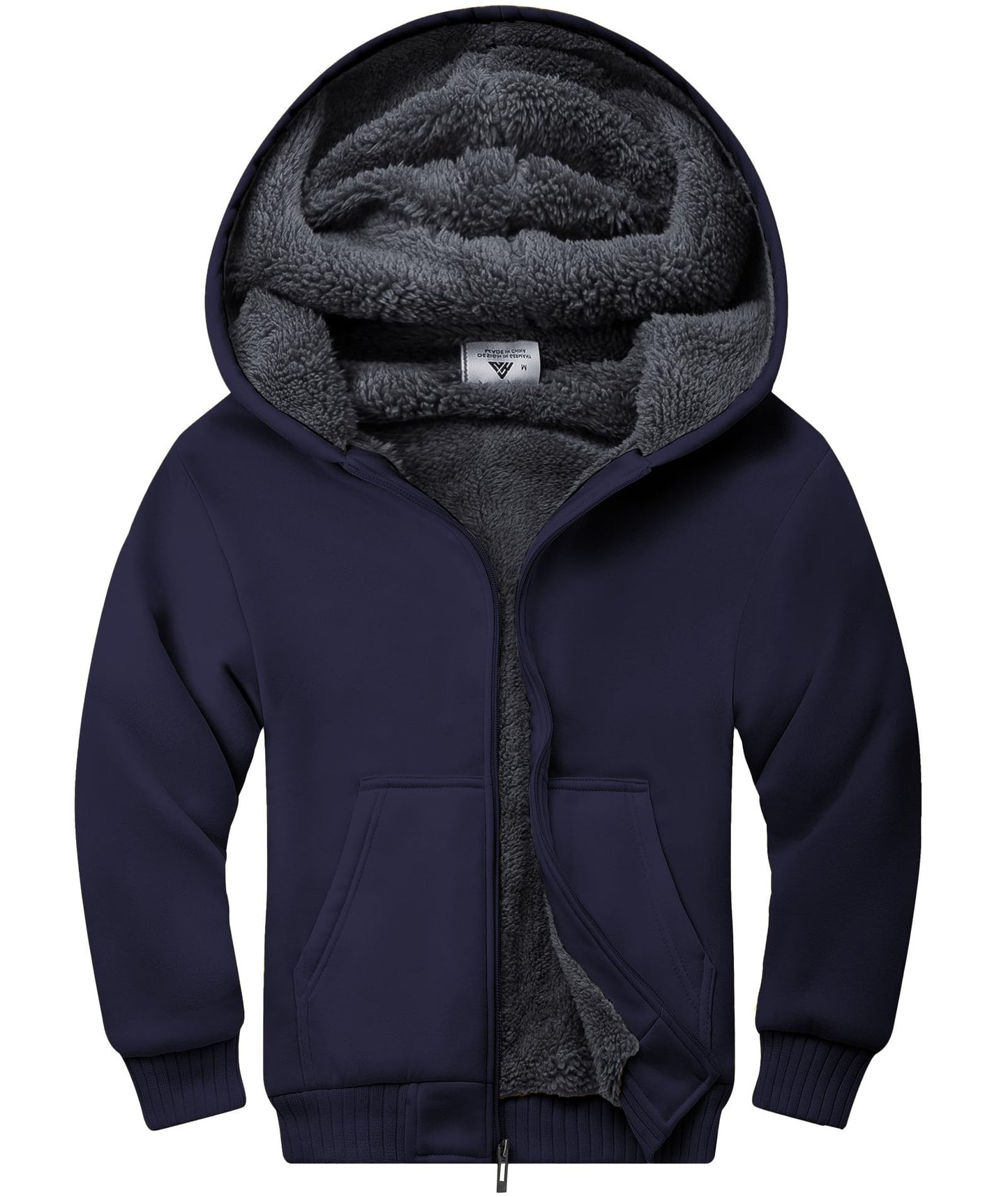 LLdress Fleece Jacket Boys Hoodie with Zip Children's Hoodie Boys Warm Hooded Jacket Causal Winter Ourdoor Sweat Jacket with Fleece Lining Hooded Jackets for Boys