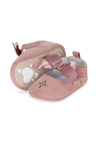 Sterntaler Baby Ballerina Bow - Comfortable ballerina with sewn-on non-slip heart sole and velcro fastener - Baby ballerina girl lined with terry cloth 
