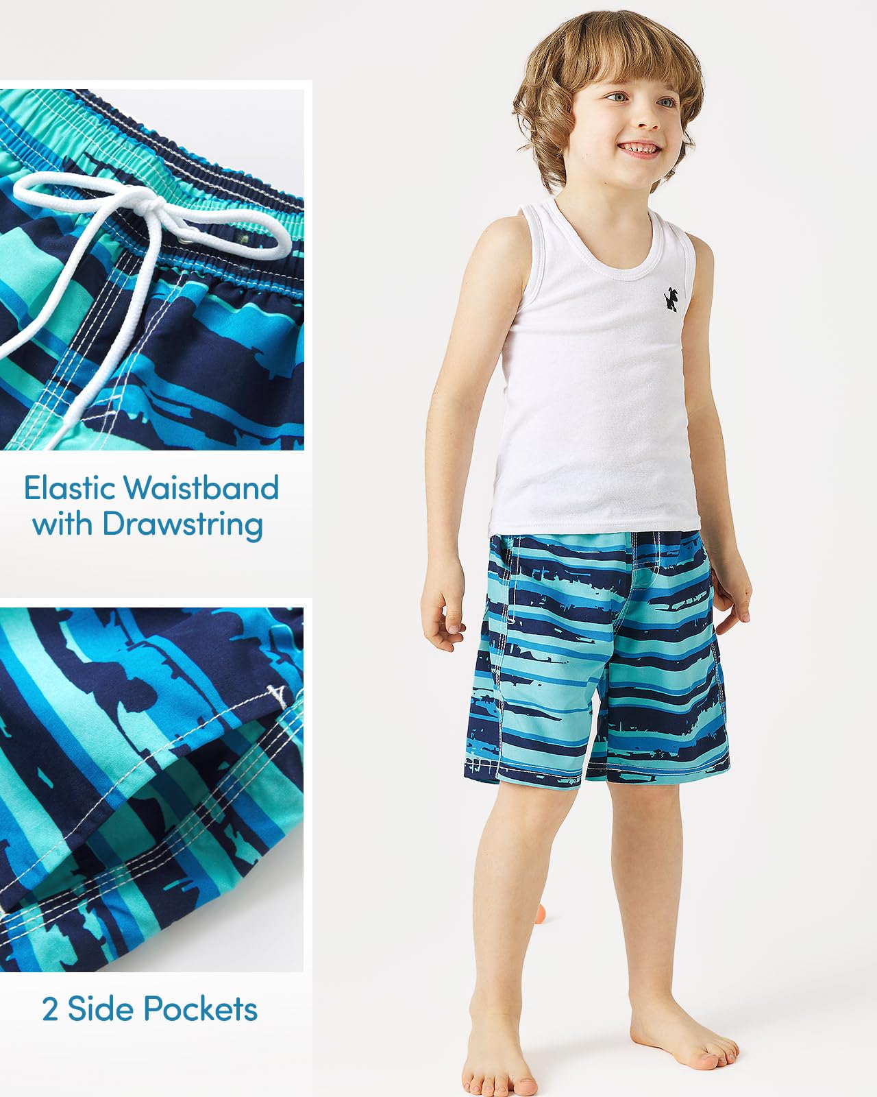 Adorel Boys' Swimming Trunks with Inner Briefs