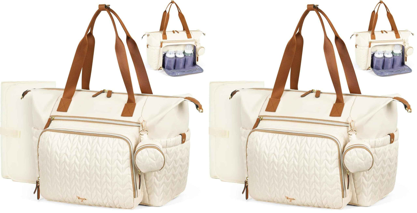 Wickeltasche mit Schnullertasche und Wickelunterlage, Wickelrucksack Multifunktions-Babytasche für Große Reisewindeltasche für Mama und Papa, isolierten Taschen-Dunkelblau