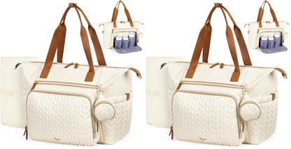 Wickeltasche mit Schnullertasche und Wickelunterlage, Wickelrucksack Multifunktions-Babytasche für Große Reisewindeltasche für Mama und Papa, isolierten Taschen-Dunkelblau