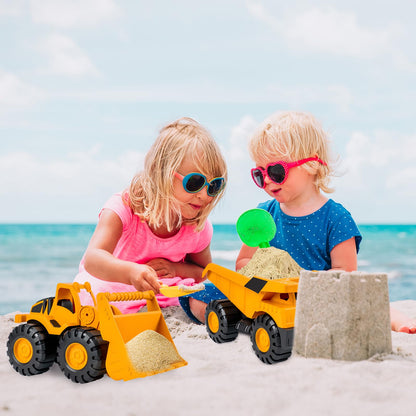 Set of 3 Sand Toy Digger Sandpit, Use Dump Truck Digger Beach Toy Car, Tyres Made of Soft Material, Play Stable Sand Toy from 1-5 Years, Girls, Boys, Summer Toy
