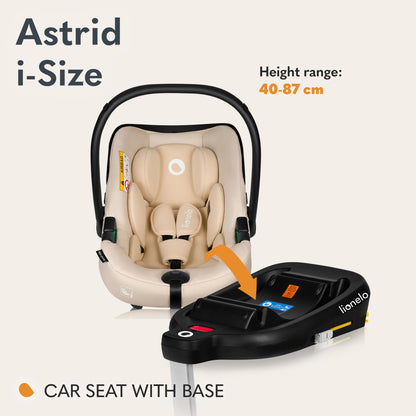 LIONELO ASTRID i-Size Baby Autositz 40-87 cm, Babyschale Gruppe 0+, Rückwärtsgerichtete Montage, 3-Punkt-Sicherheitsgurt Seitenschutz, Sitzeinlage Dri-Seat - Meloni2