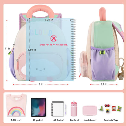 Kinderrucksack Mädchen 30cm Rucksack Kleinkind Kinderrucksack für 2-4 Jahre Kinder kindergartenrucksack Mini Tagesrucksack Reisetasche - Rosa Erdbeere