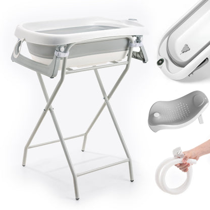 Faltbar Baby Badewanne Mit Rutschfestem Badekissen - Babywanne XXL Mit Baby Badewannensitz & Badethermometer - Von Der Geburt Bis 3 Jahre - Baby Bathtub - Geburtsgeschenke Für Mädchen & Jungen