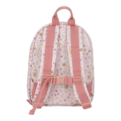 Little Dutch Rucksack Kinderrucksack mit Brustgurt für Kinder Kindergarten geblümt Reh rosa- Fairy Garden