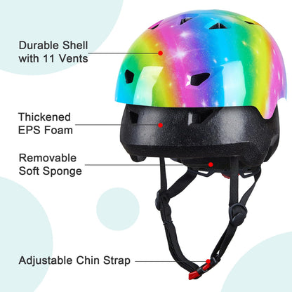 Kinder Fahrradhelm für 1-3 Jahre,Einhorn Helm für Mädchen,Verstellbarer Kinderhelm für Fahrrad,Skateboard,Scooter,Skaten