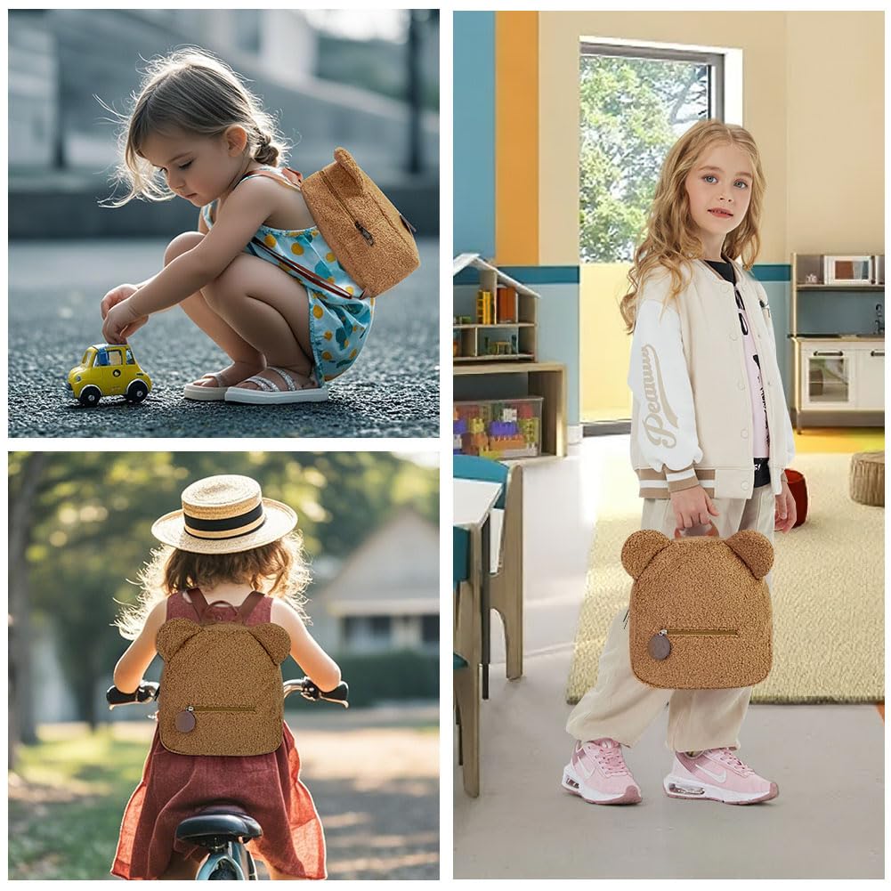 Aomig Plush Backpack Kindergarten Backpack Toddler Backpack Kindergarten School Bag for Boys Girls Children Animal Kids Backpack Animal Cartoon Mini Bag Kids Backpack for Baby 2-6 Years 