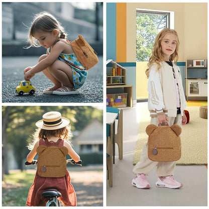 Aomig Plush Backpack Kindergarten Backpack Toddler Backpack Kindergarten School Bag for Boys Girls Children Animal Kids Backpack Animal Cartoon Mini Bag Kids Backpack for Baby 2-6 Years 