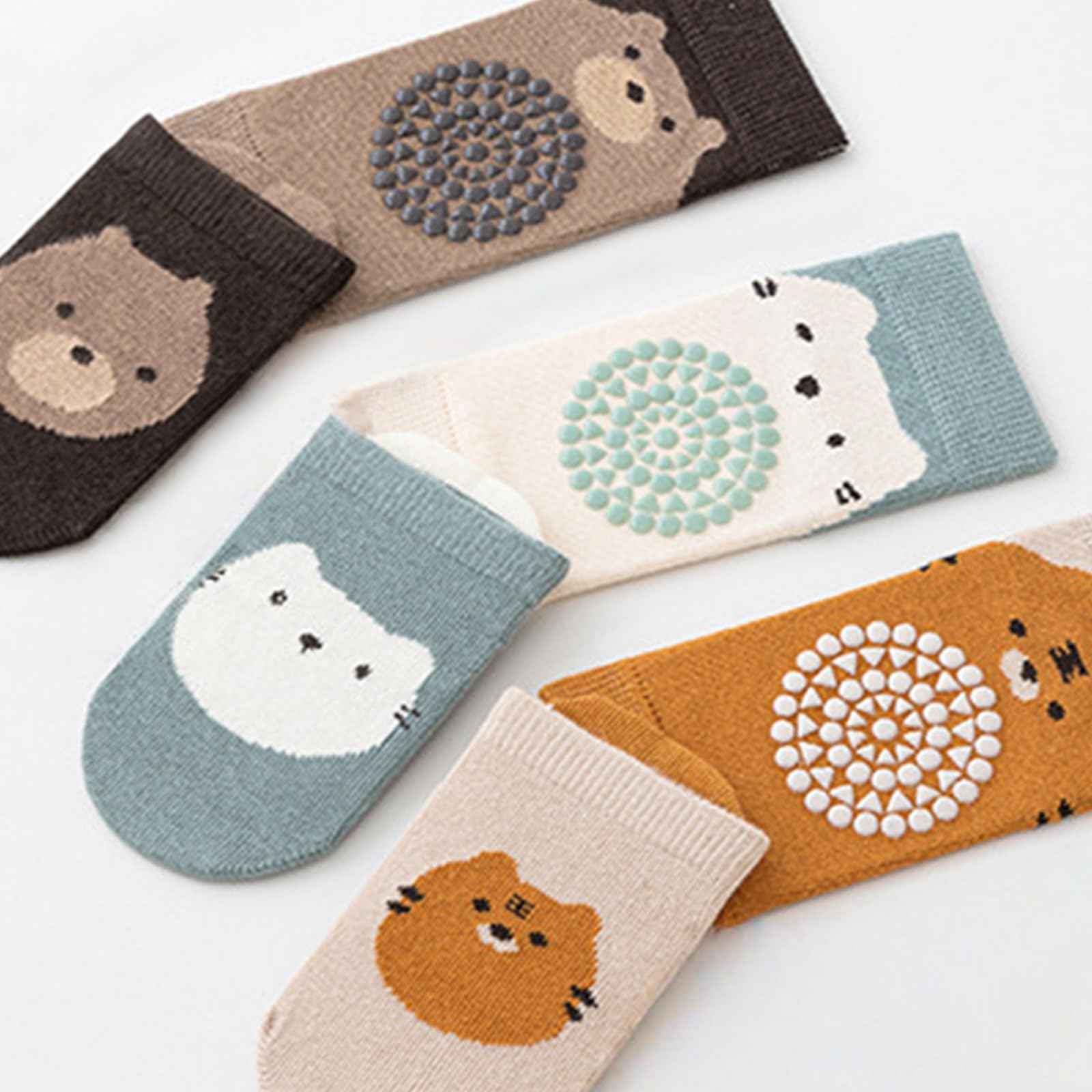 3 Paar Baby Knieschoner und 3 Paar Baby Socken Baby Krabbeln set, Anti Rutsch mit Gummipunkte Krabbelschoner Stulpen Knieschützer für Kleinkinder 0-12 Monate