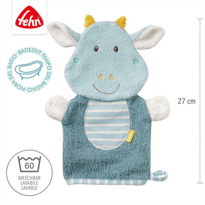 Fehn Waschlappen Lama - Waschhandschuh mit Tiermotiv - Badewannenspielzeug für fröhlichen Badespaß - Babywaschlappen für die Badewanne - weicher Handtuchfrottee für Babys und Kinder ab 0+ Monaten