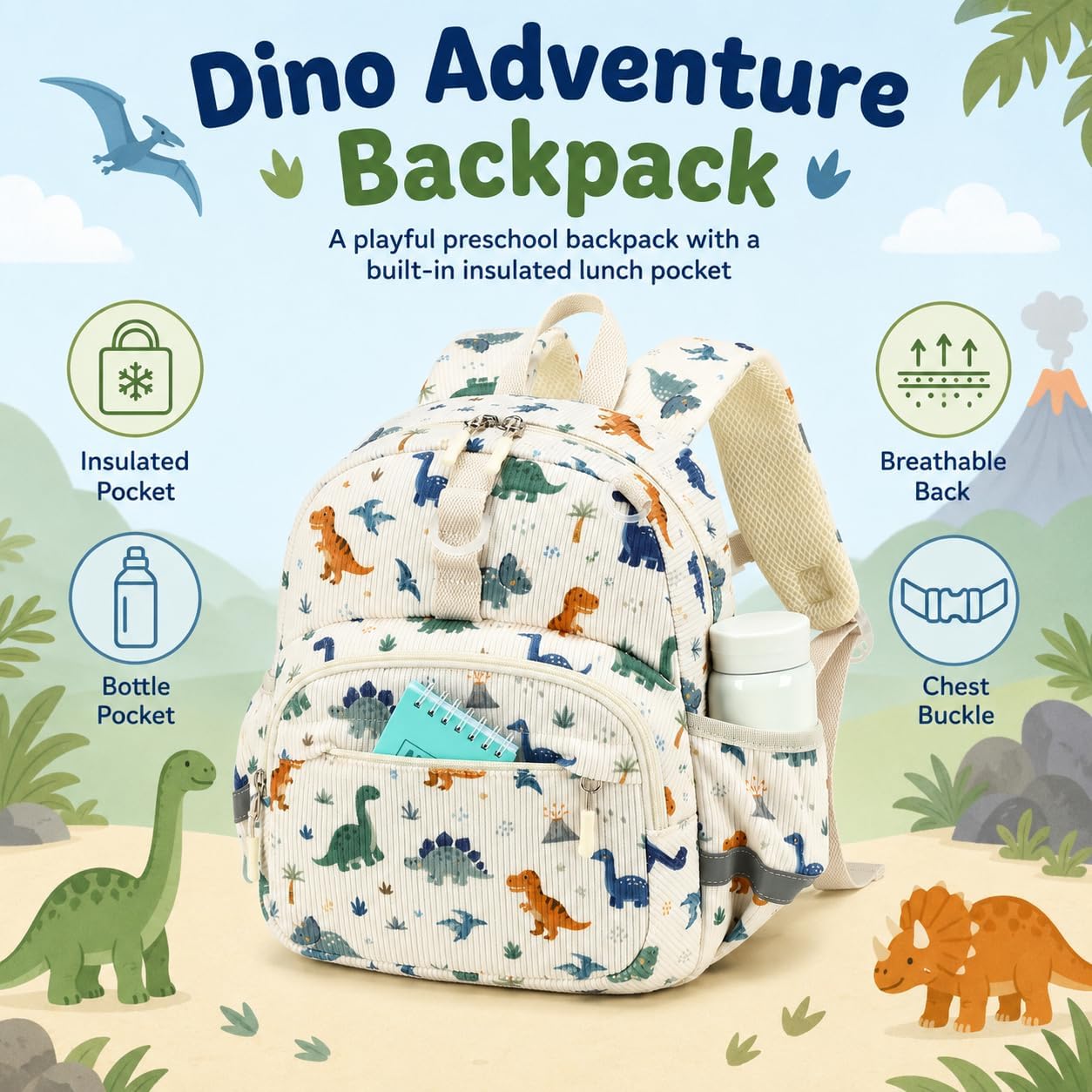 Kinderrucksack Jungen Kinder Rucksack Tagesrucksack Vorschulrucksack Kindergartentasche Schulrucksack für Schule Kita 38cm 3-8Y