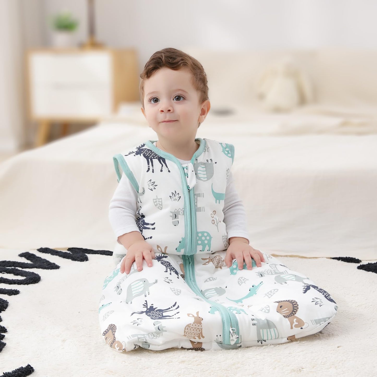 Mosebears Baby Sleeping Bag Winter 2.5 Tog, 100% Cotton Baby Winter Sleeping Bag for Babies 0-24 Months, M (6-12 Months)