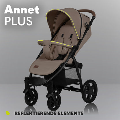 LIONELO Annet Plus Buggy up to 22 kg with Reclining Function, Small Folding Pushchair with Accessories, EVA Foam Wheels, Mosquito Net, Foot Cover Drink Holder, Basket Dreamin