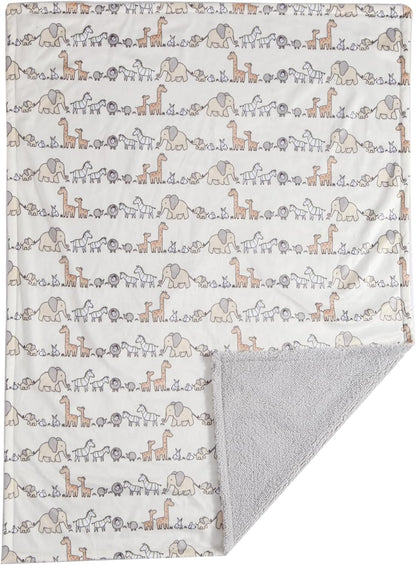 CREVENT Kleine Flauschige warme Baby-Überwurfdecke für Jungen, Kleinkinder, Kinderbett, Kinderwagen, 75 cm x 100 cm, graue Wolke