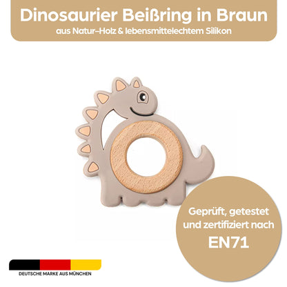 Schildkröte Beißring für Baby Natur Holz & Silikon Blau - Kauspielzeug, Zahnen-Hilfe & Greifling - Babyspielzeug Beissring Geschenk zur Geburt - Holz-Spielzeug nachhaltig, BPA-frei schadstofffrei