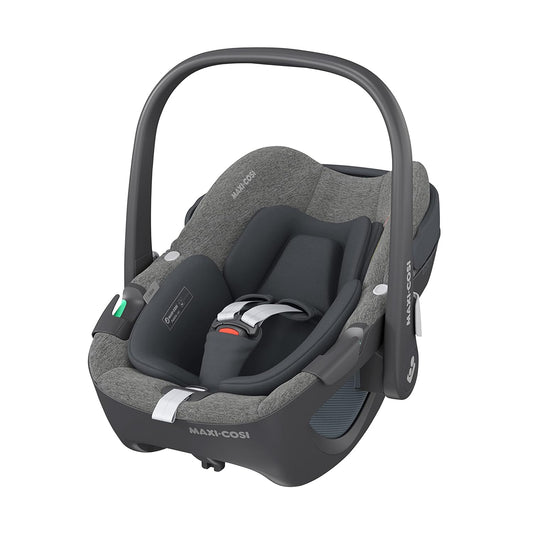 Maxi-Cosi Pebble 360 i-Size Babyschale Drehbar, Neugeborenen Autositz 360 Grad, 0–15 Monate (40–83 cm), Drehung mit einer, ClimaFlow, Easy-In-Gurt, G-CELL Seitenaufprallschutz, Select Grey - Meloni2