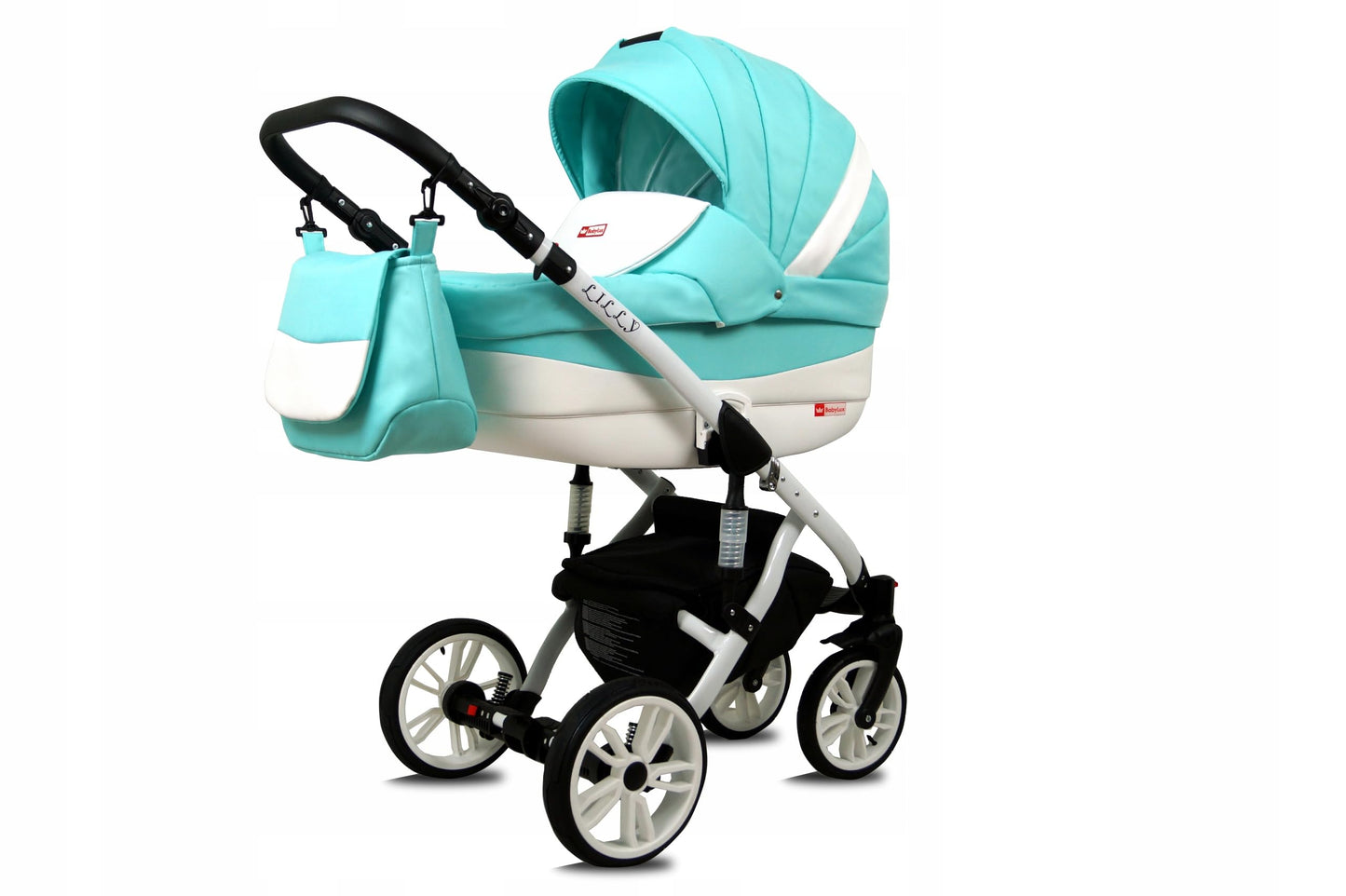 BabyLux® Bambimo Kinderwagen Set 3 in 1 - Lilly - incl. Babywanne, Buggy Sportsitz, Auto-Babyschale - Autositz - Kinderwagenset - Kombikinderwagen mit Wickeltasche, Regenschutz usw.