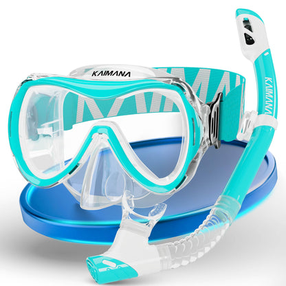 Das Neue KAIMANA® SeaExplorer Schnorchelset Kinder + Tragetasche, Taucherbrille mit Schnorchel, Taucherbrille Kinder, Alternative zur Schnorchelmaske Kinder, Taucherbrille mit Stoffband/Silikonband