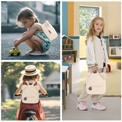Aomig Plush Backpack Kindergarten Backpack Toddler Backpack Kindergarten School Bag for Boys Girls Children Animal Kids Backpack Animal Cartoon Mini Bag Kids Backpack for Baby 2-6 Years 